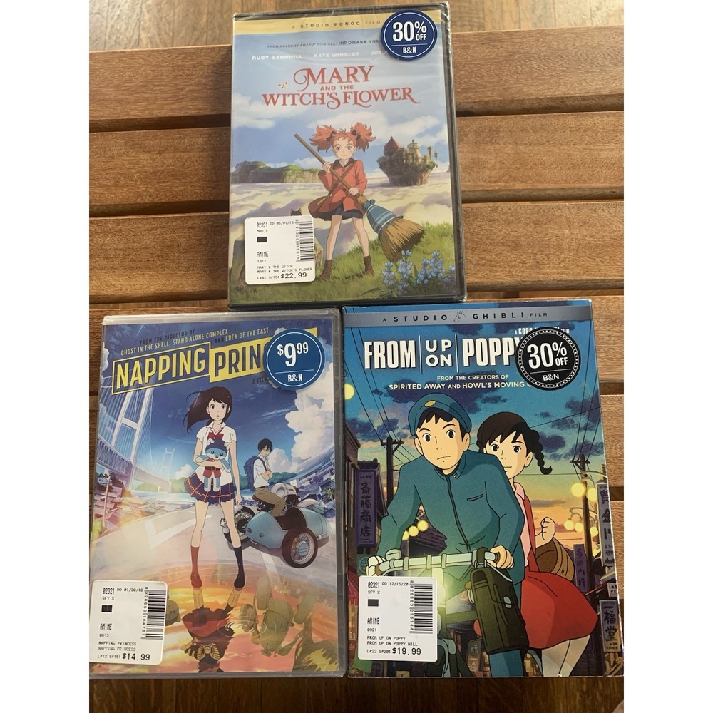 Anime Movie DVD Lot Mary Witch's Flower Sugisaki, Princess , Poppy Hill Ghibli